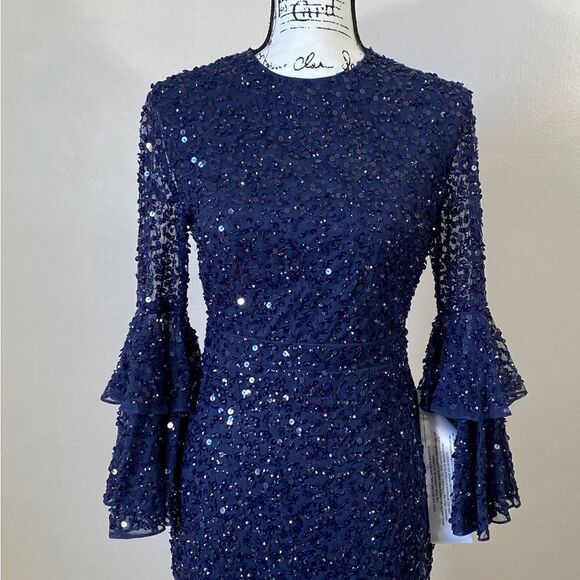 Mac Duggal Beaded Tiered Cuffs Dress size 4 - Picture 10 of 12